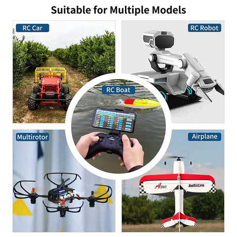 Compact 8 Channel 2.4GHz RC Transmitter With Built In Rechargeable Battery Pocket Size Dual Mode Controller for various RC models