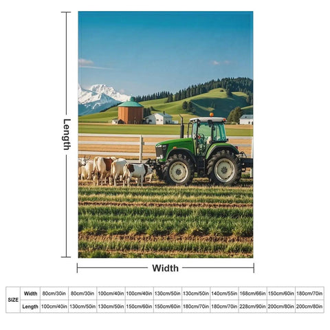 Image of Milk Farm Flannel Throw Blanket 55x70 Inch Cozy Soft Lightweight Plush For Couch Bed Sofa Oversized Travel Camping Blanket