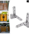 Heavy Duty Pivot Door Hinges Four Pack Premium Stainless Steel Mounting Kit For Modern Interior Doors with shiny finish.