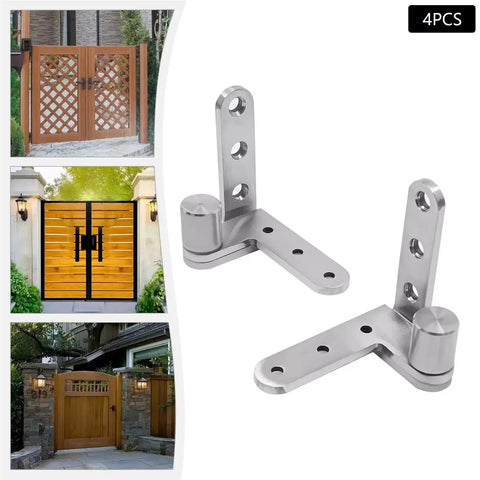 Badass Heavy Duty Pivot Door Hinges Rock Solid 360 Degree Smooth Swinging Stainless Steel Surface Mount No Wiggle Grip For Interior Doors Pack Of Four Pieces displayed with stainless steel design.