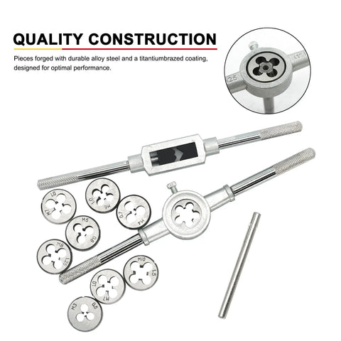 110 Piece Tap And Die Set With Storage Case For Metric Threads M2 To M18 Includes Taps Dies Holders And Wrench Pro Grade Shop Ready Tool Kit For Garage Workshop And Mechanical Projects