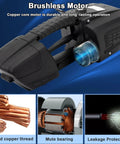Game Changer Handheld Electric Strapping Machine With A Quick Charge 4000mAh Battery, showcasing brushless motor and copper core.