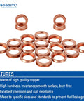 20 Piece Oil Drain Plug Crush Washer Kit 11026 JA00A For Nissan Infiniti Copper C2680H Washers 17.6mm OD