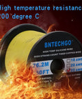 22 Gauge Silicone Wire Spool 250 Ft Yellow Flexible Stranded Tinned Copper, Ultra Soft Lead Wire, flame background.