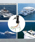 Boat Ignition Starter Switch With Keys Replacement 3 Position 6 Wire Plug And Play For Outboard Motors Control Box shown with yachts