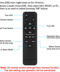 Detailed view of remote control for Plug In Outdoor Flood Light With Motion Sensor And Remote Control, labeled buttons for various functions.