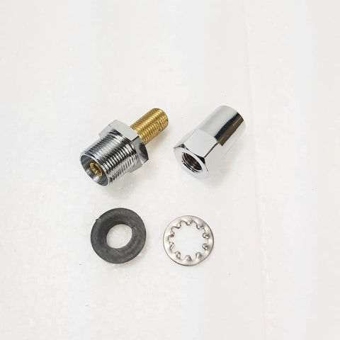 Components of Beefy 3/8-24 Threaded Stud Antenna Mount For CB And Ham Radios Heavy Duty Antenna Mount Adapter Silver Finish