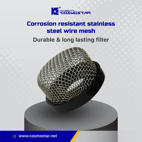 Stainless steel wire mesh debris filter for livewell pumps on display table, Do-It-All Stainless Steel Strainer Three Quarter Inch Inline