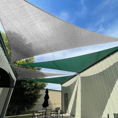 Triangle Sun Shade Sail 6 Feet By 6 Feet By 6 Feet Outdoor UV Blocking Canopy For Patio Pergola Garden Backyard Pool Light Gray