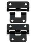 Black take-apart lift-off hinges set of 2 with mounting plates (front view)