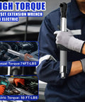 One Half Inch Offset Extension Wrench For Impact Drills With Three Eighths Inch And One Quarter Inch Adapters in use
