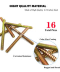 Top Shelf Heavy Duty Rock Solid 16 Pack 5/16 X 3 1/2 Inch Hanger Bolts Double Ended Wood Dowel Screws, zinc coated carbon steel.