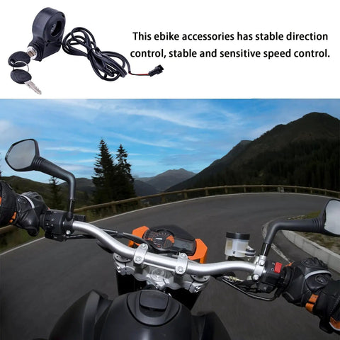 Bike And Electric Scooter Ignition Switch With Key for 12V to 96V Ebike Anti Theft Lock Replacement Two Key System Two Wire Setup Plug And Play Easy Install Durable High Security