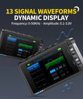 2-In-1 Handheld Oscilloscope With DDS Signal Generator showing dynamic display of 13 signal waveforms on screen