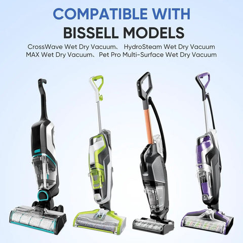 Four vacuums compatible with Four Pack Replacement Filters For CrossWave Wet Dry Vacuums And Cordless Max HydroSteam Pet Pro Models