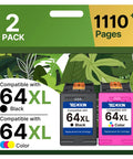 64XL Black And Color Ink Cartridge Combo Pack For Envy Photo And Tango X Printers High Page Yield Black 709 Pages Color 465 Pages