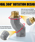 Three Quarter Inch NPT Fuel Hose Swivel With 360 Degree Rotation, Rotating Connector For Fuel Transfer Pumps And Nozzles, Multi Plane Swivel To Prevent Kinking, Safer Easier Fueling And Quick Durable One Piece Build, stainless steel ball bearings