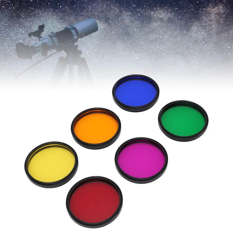 6 Piece 2 Inch Telescope Eyepiece Filter Kit Moon Filter With M48x0.75mm Threads Eyepiece Filters in Storage Case for Planetary Viewing