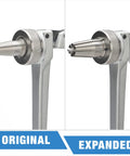 PEX Expander Tool Kit With 1/2 Inch, 3/4 Inch And 1 Inch Expansion Heads For Uponor ProPex Expansion Sleeves showing expansion process