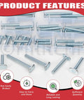 40 Piece Tee Bolt Set In 5 Sizes 1/4-20 T Bolts For T Track And Slot Jigs shown in transparent storage box