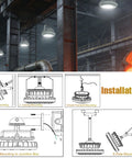 Installation guide for 250W LED Explosion-Proof Light For Hazardous Locations UL 844 Class I Division II 35000LM 5000K IP66 Waterproof ATEX Heavy-Duty Industrial Luminaires Gas Station Lights And Warehouse Lighting 100-277V