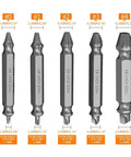 Damaged Screw Extractor Set For Stripped Screws Bolts And Rusted Hardware 6 Piece HSS Drill Bit Bolt Extractor Kit sizes #0 to #4