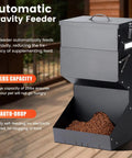Built Tough Automatic Dog Feeder For Large Breeds Outdoor Gravity Pet Food Dispenser With 25 Pound Capacity close-up of feeding mechanism.
