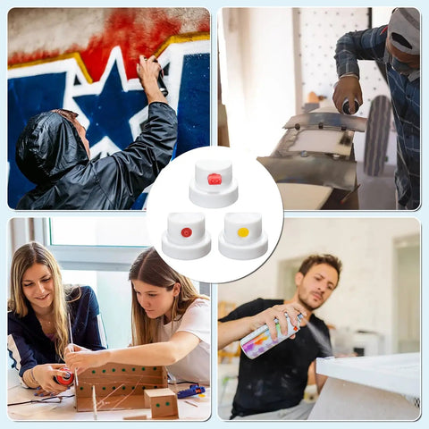 20 Spray Can Nozzle Tips Set For Badass Graffiti Murals And Epic DIY Overhauls Precision Fine Liners With Wide Fan Caps used in action.