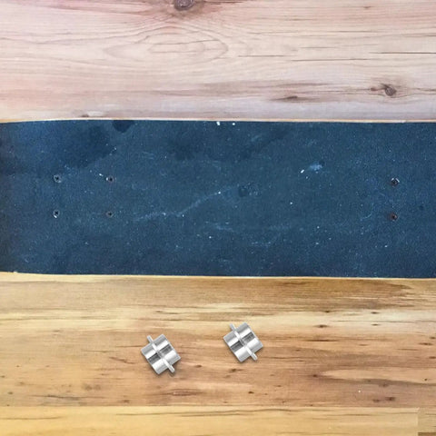 30pcs Silver Aluminum Bearing Spacer Kit For Roller Skates And Skateboards Reduces Friction Boosts Stability Extends Lifespan Lightweight Universal Fit Inline Blades Perfect For Beginners Keeping Ride Fresh Budget Friendly Vibe All Night Long, two spacers on wood