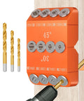 Angled Drill Guide Jig for Cable Railing Posts and Decks with 30 45 90 Degree Holes Four Bit Kit All Metal Durable Drill Jig