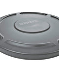 Heavy Duty 32 Gallon Trash Can Dome Lid With Self Draining Channels Gray Snap Lock Secure Fit Easy To Clean Seamless