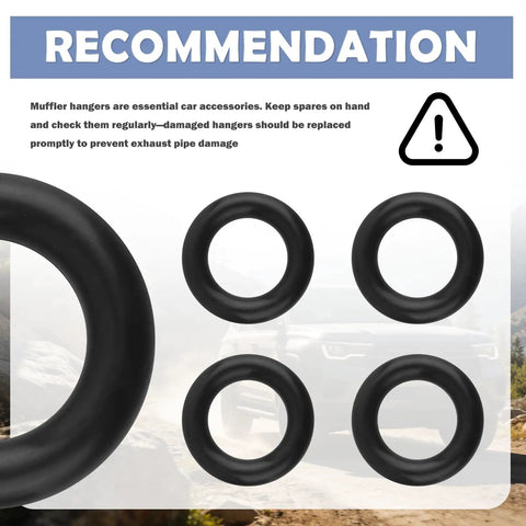 4 Pack Heavy Duty Rubber Exhaust Hangers O Rings Muffler Supports for reducing vibration and securing exhaust pipes
