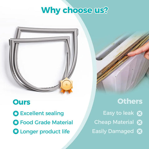 Comparison of Fridge Door Gasket Replacement Seal For French Door Refrigerators Durable OEM Quality with competitor seals.
