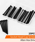 M5 Hex Socket Head Cap Screws Set Heavy Duty 60 65 70 75 80mm Fully Threaded 12.9 Grade Alloy Steel Black Oxide Finish Allen Drive