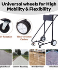 Outboard Motor Stand With Wheels Heavy Duty Engine Carrier For Storage And Maintenance Durable Boat Trailer Dolly Supports Up To 350 Lbs Black Wood Board with universal wheels for various surfaces.