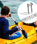 V Shape Spring Clips For Tents And Kayaks shown on lightweight aluminum kayak paddle setup
