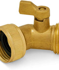 Solid Brass Garden Hose Elbow 45 Degree Bend Three Quarter Inch FHT And Three Quarter Inch MHT With On Off Shutoff Valve And Swivel Connection, brass hose elbow with lever valve