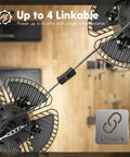 Plug In LED Garage Lights Kit With Four Deformable Panels, 90W 9000 Lumens, showing linkable panel connection.