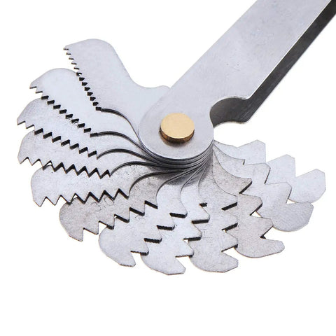 Metric Screw Pitch Gauge And 60 Degree Cutting Gauge Tool Stainless Steel Thread Gauge With Lock 0.25 To 6.0 mm Blade Range Super Handy For Quick And Accurate Thread Size Checks