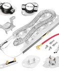 Upgraded 3387747 Dryer Heating Element Replacement Kit for Whirlpool Kenmore Maytag with components displayed