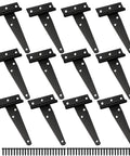 12 Pack 4 Inch T Strap Hinges Black For Shed Barn Gates And Fences Premium Wrought Iron Hardware Rustproof Tee Hinges For Wooden Gates And Yard Gates Heavy Duty Rust Resistant Design With Easy Install Quick Screws Included For Wood Fences And Outdoor