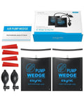 2 Pack Air Wedge Bags With 300 Pound Lift Capacity And 136 Kilogram Lift Capacity Anti Slip Inflatable Air Shim Set For Hands Free Door Window And Furniture Installation Includes Four Wedges Pro Grade Heavy Duty Durable Lifting Tool For Home Renovation shown with accessories