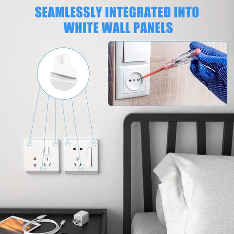 Installation of 130 Pack White Outlet Screws Set For Wall Plates And Switch Plates With 6-32 Thread in wall panel