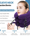 Upgrade Your Wellness Game With This Jaximy Inflatable Neck Traction Device For Serious Pain Relief, purple cervical support, adjustable.