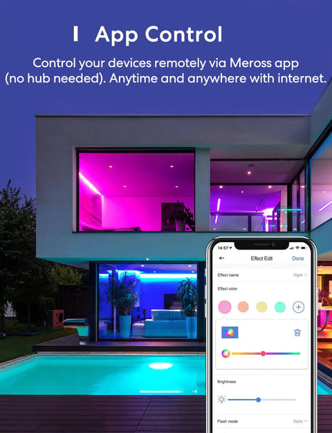 Smart LED Strip Lights 32.8ft RGB WiFi With HomeKit Siri Alexa Google Assistant And SmartThings App Control by pool