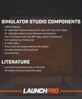 Launch Pro Portable Golf Simulator Bundle With FSX Play Gold Subscription Projector Enclosure And Turf components list