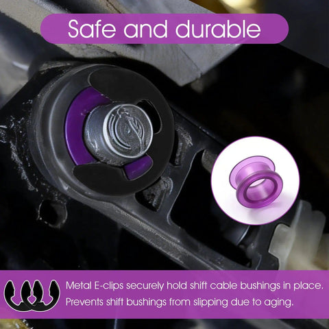 Shift Linkage Bushing And Clip Kit Universal Replacement For Toyota Jeep Chevrolet Saturn Pontiac shown installed with close-up