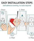 Easy installation steps for Heavy Duty Silicone Door Latch Covers for Your Ride Prevent Metal on Metal Screeching Sound with Self Adhesive Backing.