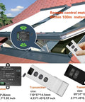 Forward Reverse Remote Control Switch For DC Motors 7V To 48V 10A With 328 Ft Remote Range 433MHz Receiver shown with roof shutter