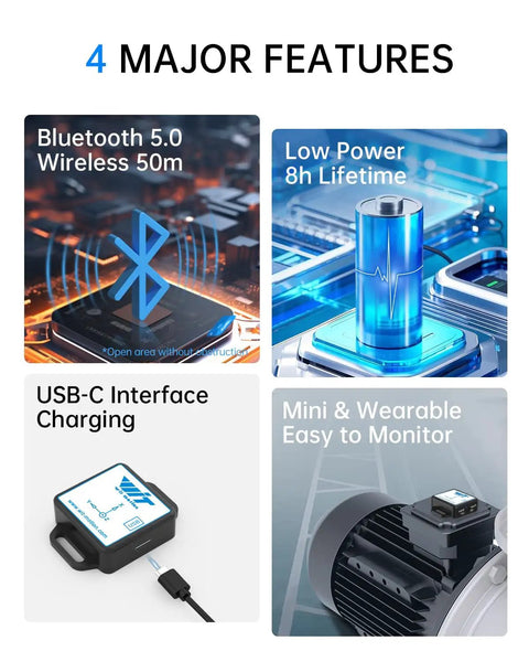 3 Axis Smart Vibration Sensor Module For Arduino Real Time 3D Vibration Data With Temperature Speed Displacement Amplitude And Wireless Shock Monitoring For Easy Prototyping And Quick No Nonsense Condition Monitoring. Bluetooth 5.0 module